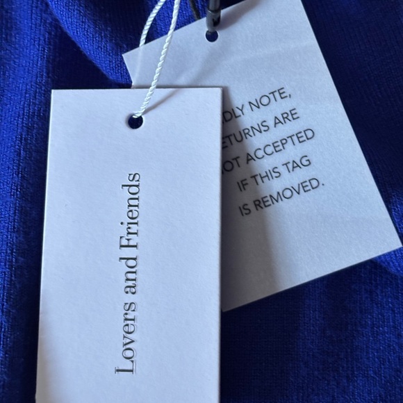 Lovers + Friends Electric Blue Ribbed Knit Turtleneck Sweater Dress, Sz XL NWT - Picture 6 of 12